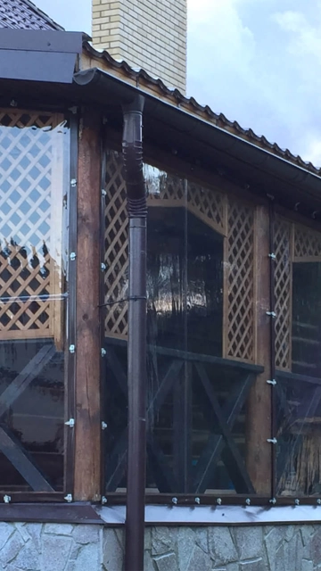 Обогрев террас с пвх окнами и предотвращение запотевания ✪ Мягкие окна Wood Luxury Хмельницкий